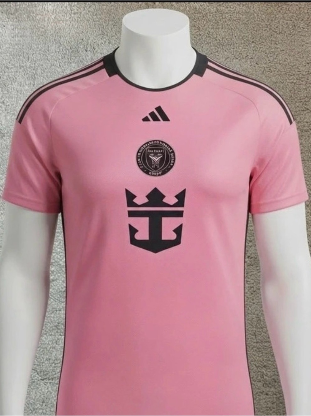 adidas Men’s Pink Athletic Crew Neck Jersey with Black Accents